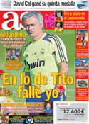 Portada diario AS del 9 de Agosto de 2012