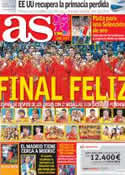 Portada diario AS del 13 de Agosto de 2012