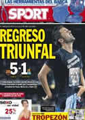 Portada diario Sport del 20 de Agosto de 2012