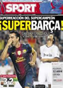 Portada diario Sport del 24 de Agosto de 2012