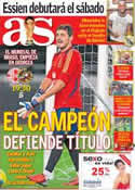 Portada diario AS del 11 de Septiembre de 2012