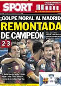 Portada diario Sport del 30 de Septiembre de 2012