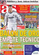 Portada diario AS del 9 de Octubre de 2012