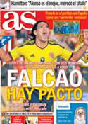 Portada diario AS del 14 de Octubre de 2012