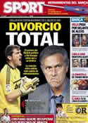 Portada diario Sport del 26 de Octubre de 2012