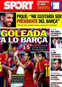 Portada diario Sport del 15 de Noviembre de 2012