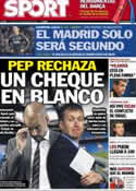 Portada diario Sport del 22 de Noviembre de 2012