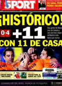 Portada diario Sport del 26 de Noviembre de 2012