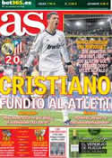 Portada diario AS del 2 de Diciembre de 2012