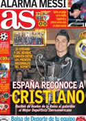 Portada diario AS del 6 de Diciembre de 2012