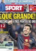 Portada diario Sport del 10 de Diciembre de 2012