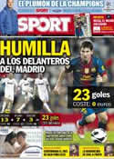 Portada diario Sport del 11 de Diciembre de 2012