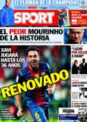 Portada diario Sport del 14 de Diciembre de 2012