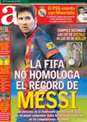 Portada diario AS del 15 de Diciembre de 2012