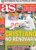 Portada diario AS del 27 de Diciembre de 2012