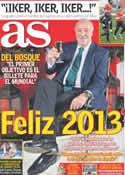 Portada diario AS del 31 de Diciembre de 2012