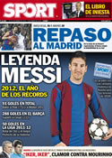 Portada diario Sport del 31 de Diciembre de 2012