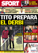 Portada diario Sport del 2 de Enero de 2013