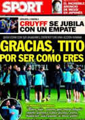 Portada diario Sport del 3 de Enero de 2013