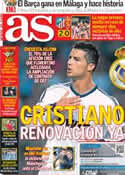 Portada diario AS del 14 de Enero de 2013