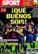 Portada diario Sport del 14 de Enero de 2013