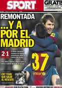 Portada diario Sport del 24 de Febrero de 2013