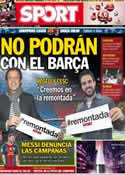 Portada diario Sport del 8 de Marzo de 2013