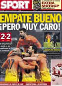 Portada diario Sport del 3 de Abril de 2013