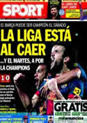 Portada diario Sport del 21 de Abril de 2013