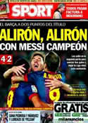 Portada diario Sport del 6 de Mayo de 2013