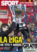 Portada diario Sport del 20 de Mayo de 2013