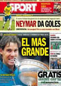 Portada diario Sport del 10 de Junio de 2013