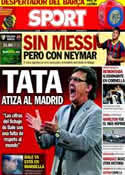 Portada diario Sport del 25 de Agosto de 2013