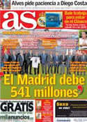 Portada diario AS del 8 de Octubre de 2013