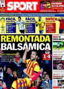 Portada diario Sport del 7 de Diciembre de 2013