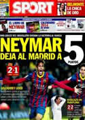 Portada diario Sport del 15 de Diciembre de 2013