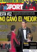 Portada diario Sport del 14 de Enero de 2014