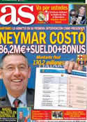 Portada diario AS del 25 de Enero de 2014