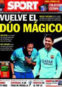 Portada diario Sport del 15 de Febrero de 2014