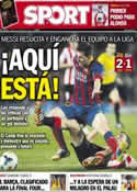 Portada diario Sport del 21 de Abril de 2014