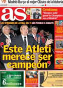 Portada diario AS del 16 de Mayo de 2014