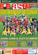 Portada diario AS del 18 de Mayo de 2014