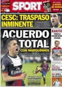 Portada diario Sport del 7 de Junio de 2014