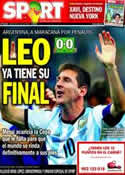 Portada diario Sport del 10 de Julio de 2014