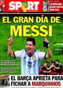 Portada diario Sport del 13 de Julio de 2014